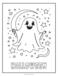 Happy Halloween Ghost and Stars