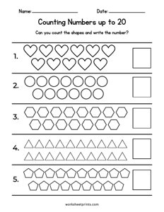 Count up to 20 - Shapes - 2