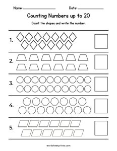 Count up to 20 - Shapes - 1