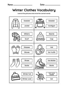 Winter Vocabulary - #3