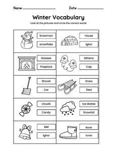 Winter Vocabulary - #4