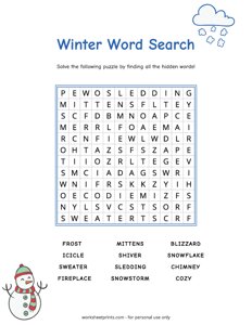 Winter Word Search - Medium