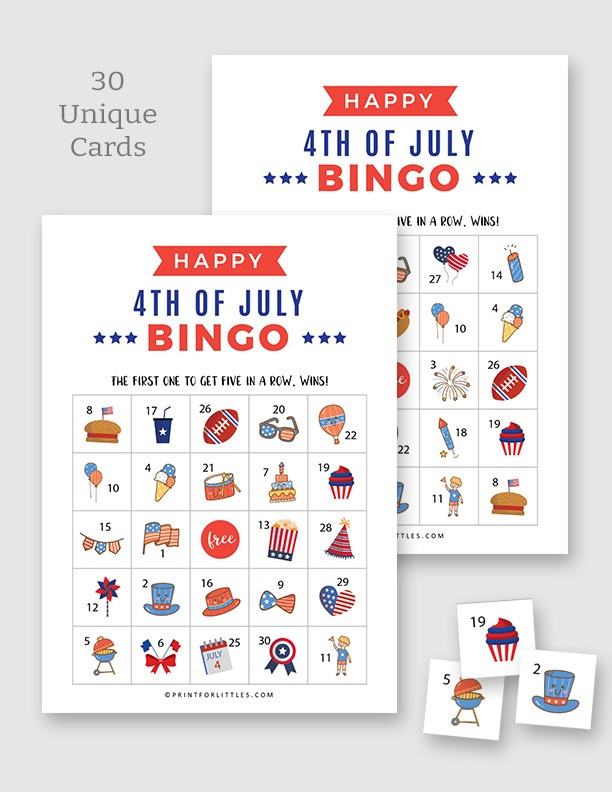 Patriotic 4th of July Bingo