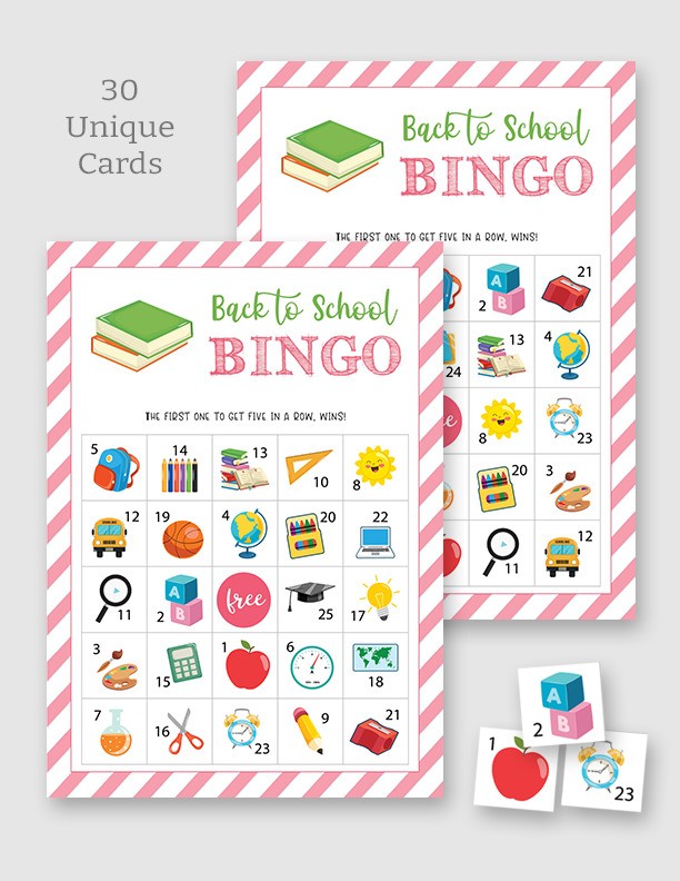 Back to School Bingo Printable