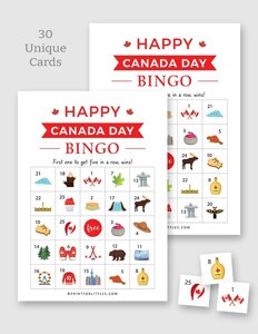 Canada Day Bingo for Kids