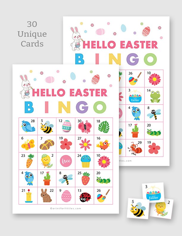 Printable Hello Easter Bingo for Kids