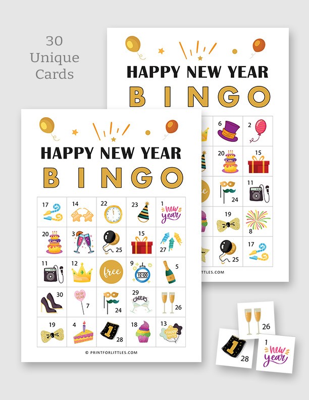 Happy New Year Bingo Printable