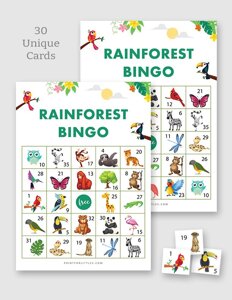 Printable Rainforest Bingo