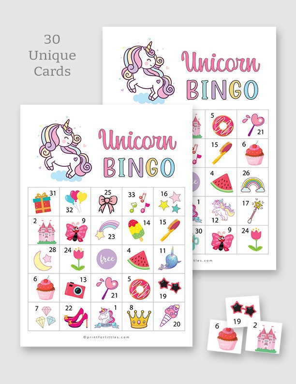 Printable Unicorn Bingo