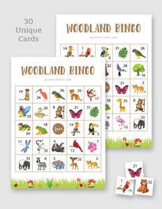 Woodland Bingo for Kids Printable