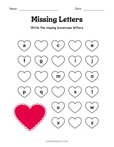 Write the Lowercase Missing Letters - 10