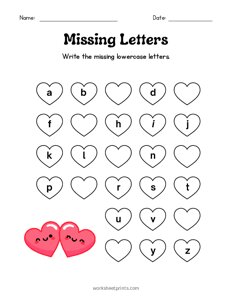 Write the Lowercase Missing Letters - 2