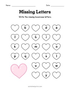 Write the Lowercase Missing Letters - 4