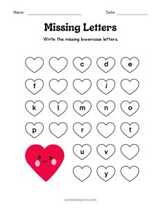 Write the Lowercase Missing Letters - 8