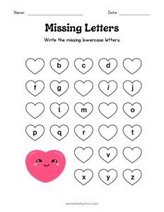 Write the Lowercase Missing Letters - 9