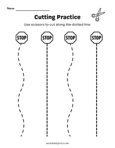 Scissor Skills - Cutting Practice - #1