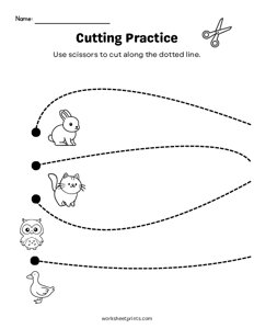 Scissor Skills - Cutting Practice - #2