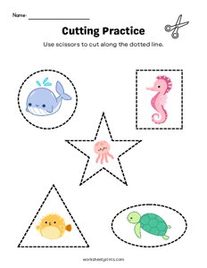 Scissor Skills - Cutting Practice - #4