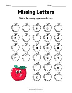 Write the Uppercase Missing Letters - 10