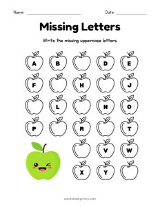 Write the Uppercase Missing Letters - 3