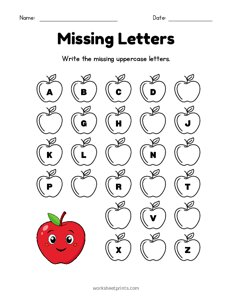 Write the Uppercase Missing Letters - 4