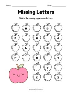 Write the Uppercase Missing Letters - 5