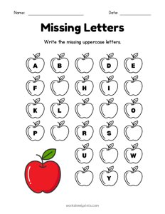 Write the Uppercase Missing Letters - 7