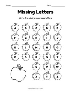 Write the Uppercase Missing Letters - 8