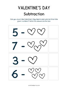 Valentines Day Subtraction