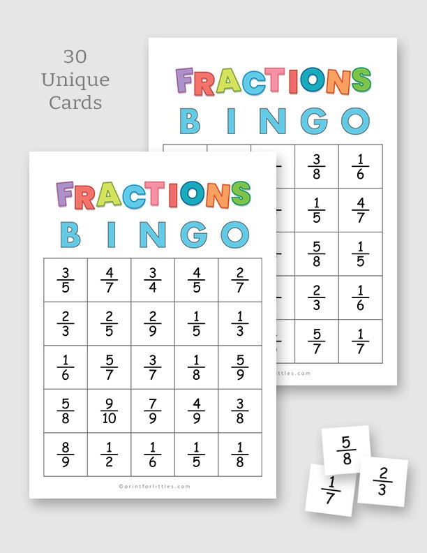 Simplifying Fractions Bingo Printable