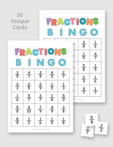 Simplifying Fractions Bingo Printable