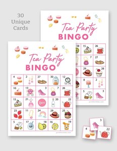 Printable Tea Party Bingo for Kids