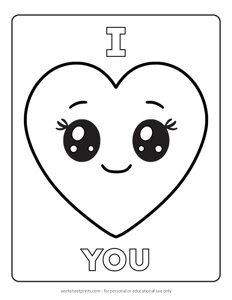 I Heart You - Coloring Page