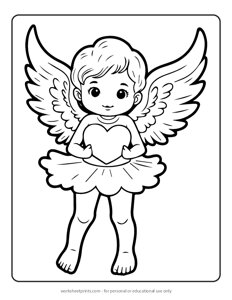 Valentine Cupid - Coloring Page