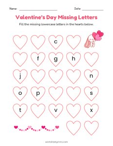 Valentine Missing Lowercase Letters - 6