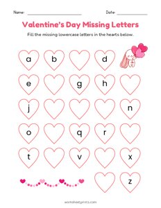 Valentine Missing Lowercase Letters - 9