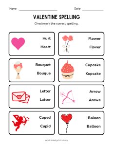 Valentine Spelling Words - 1