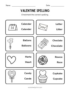 Valentine Spelling Words - 2