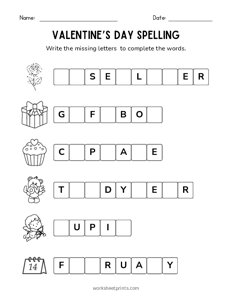 Valentines Day Spelling Words - 4