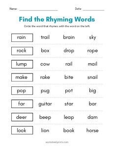 Find the Rhyming Words - #2