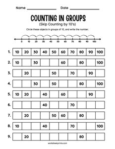 Count in Groups of 10 - #6