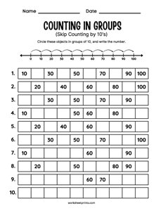 Count in Groups of 10 - #7