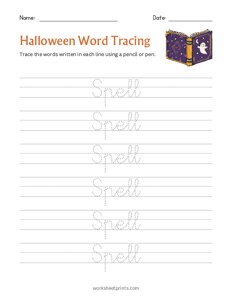 Halloween Word Tracing - Spell