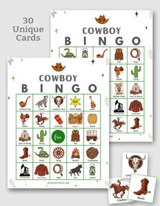 Cowboy Bingo Cards