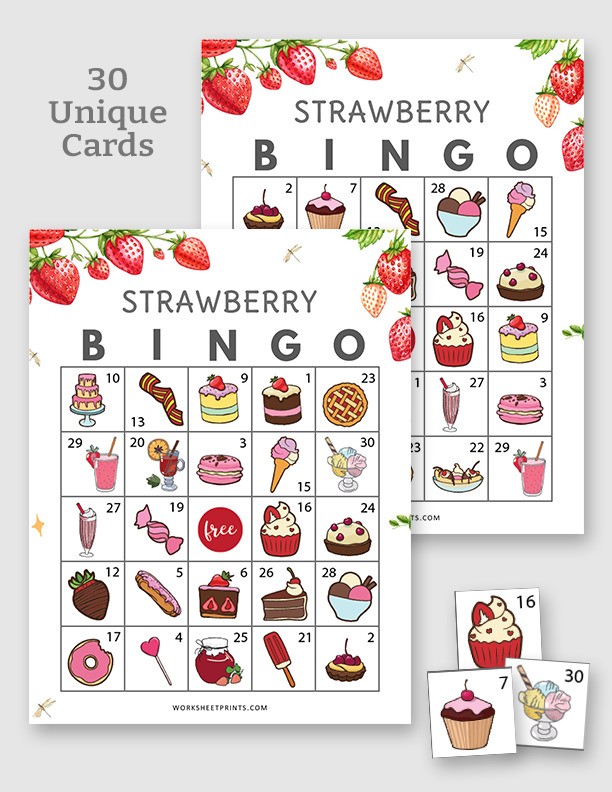 Strawberry Bingo Cards