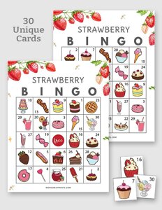 Strawberry Bingo Cards
