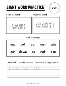 Sight Word Practice - Can