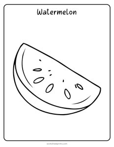 Watermelon Slice Coloring Page