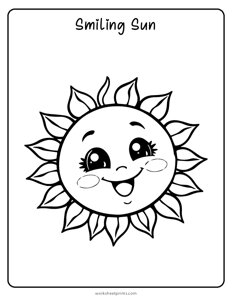 Smiling Sun Coloring Page