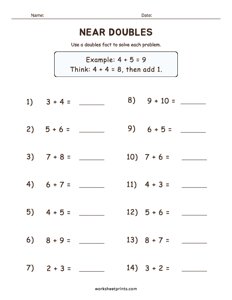 Mental Math - Doubles and Near Doubles - #2